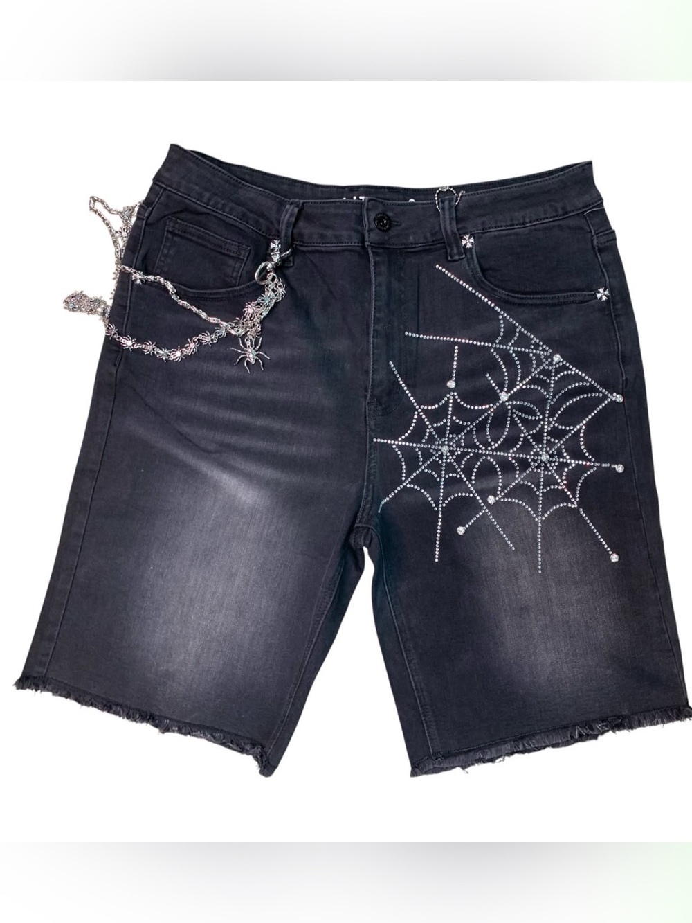 Sz 34 kilogram spida jean shorts denim